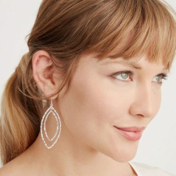 RARE stella & dot ~ silverβbardot hoop earrings - Picture 5 of 5